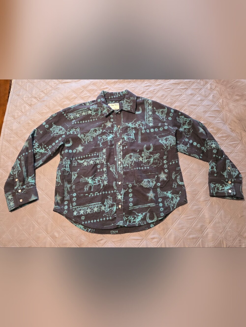 New We The Free By Free People Calico Flannel Shirt Size Med